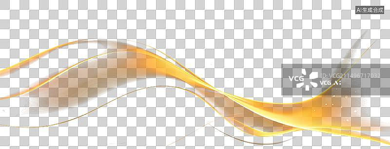 【AI数字艺术】金色波浪丝带图片素材