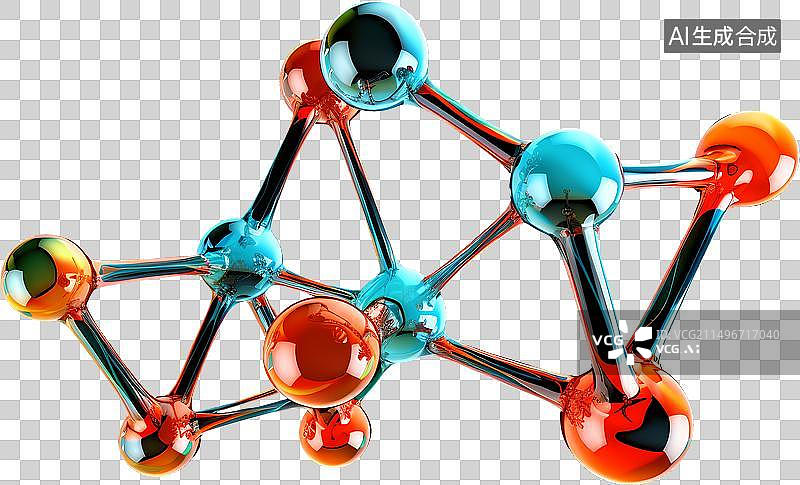 【AI数字艺术】3D金属彩色球体模型图片素材