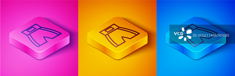 2.5D线条拳击短裤图标图片素材