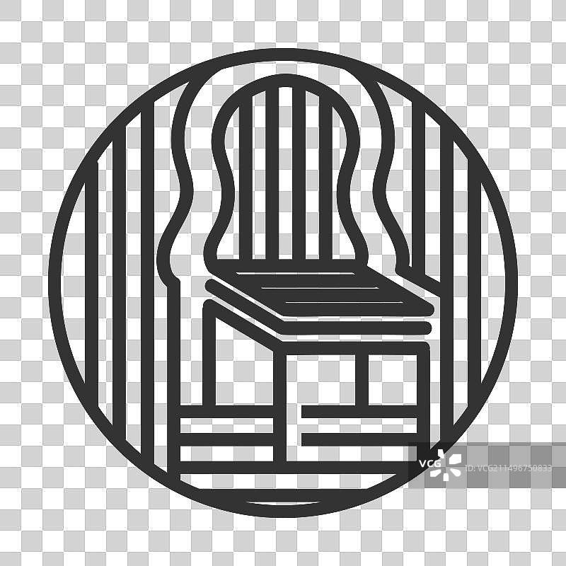 木质纹理的圆形木椅图片素材