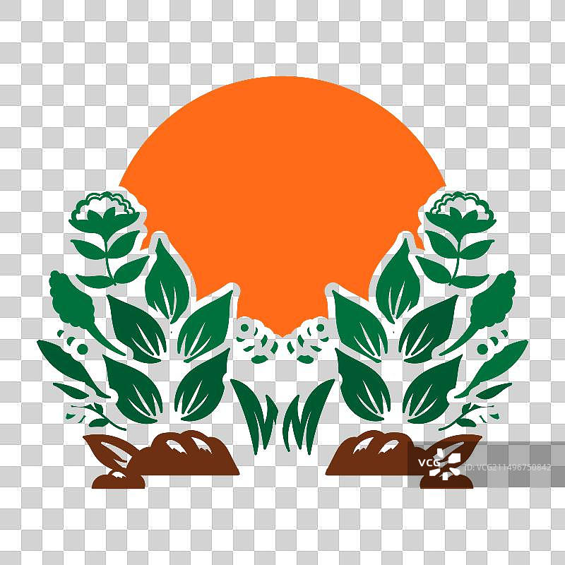 日落日出与花园花草树木图片素材