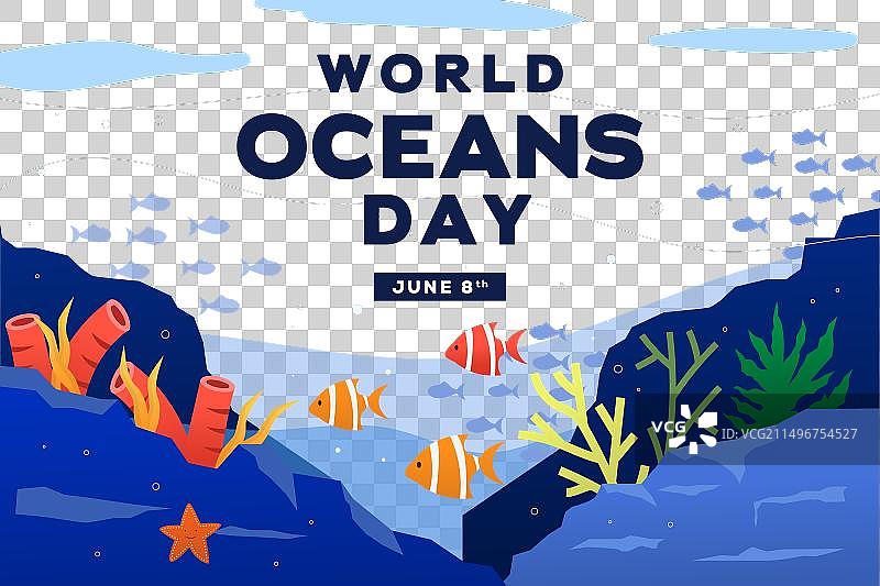 渐变世界海洋日背景设计图片素材