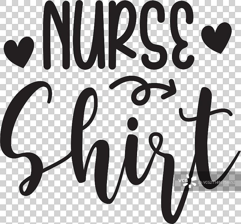 白色背景上的护士衬衫设计图片素材