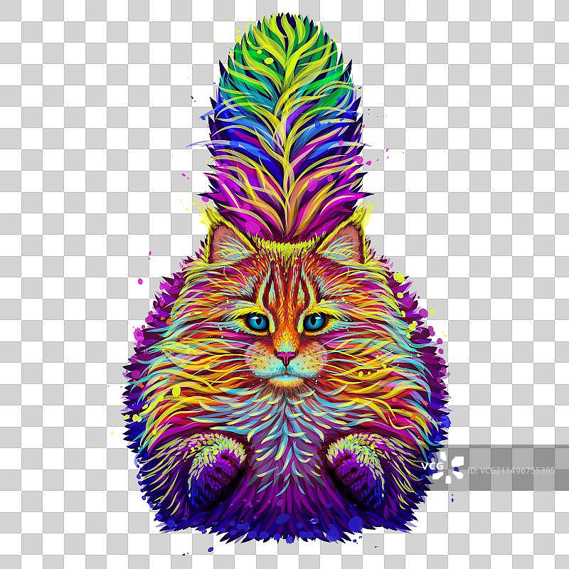 猫抽象多色图像图片素材