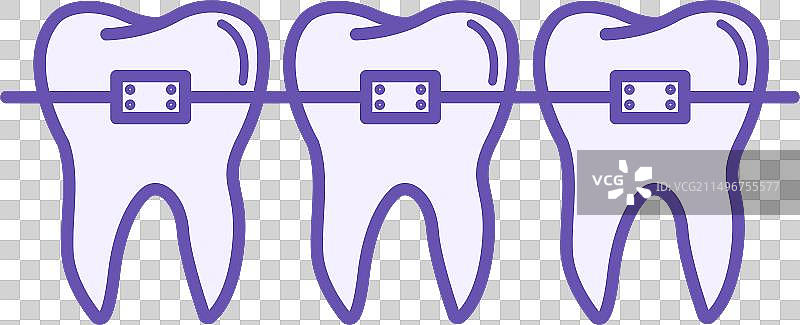 彩色牙齿矫正器图标图片素材