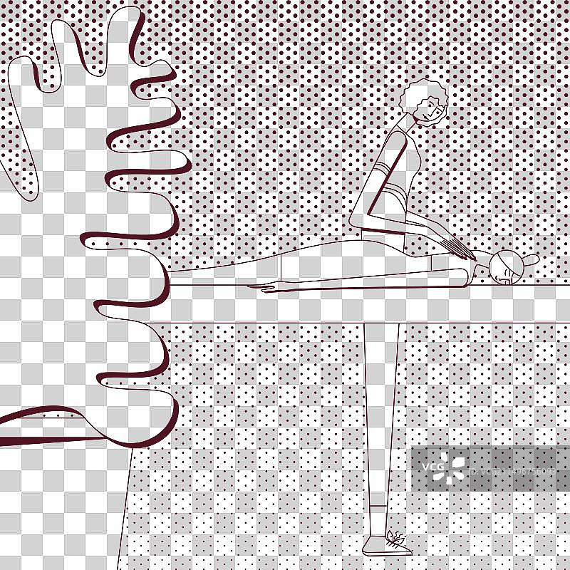 复古风格的扳机点按摩疗法图片素材