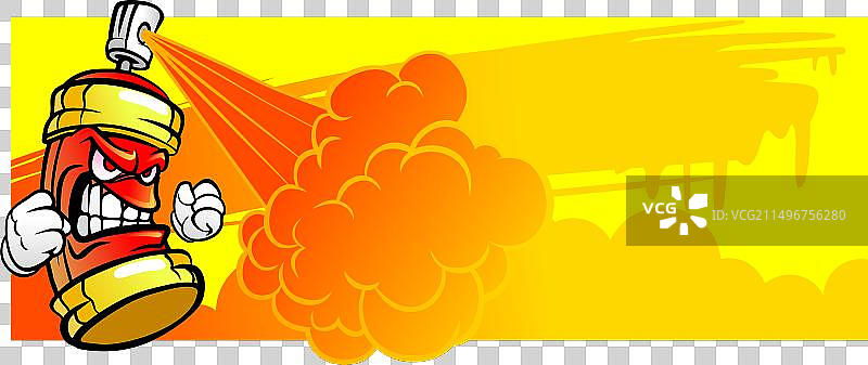 墙上的卡通喷绘涂鸦图片素材