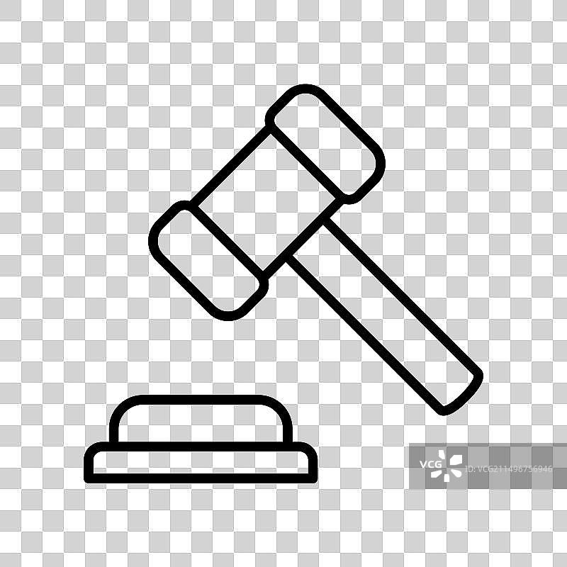 评判锤子图标 - 法律与公正图片素材