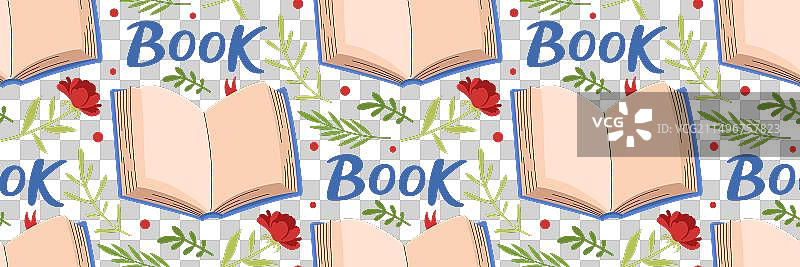 世界读书日打开的书本无缝图案图片素材