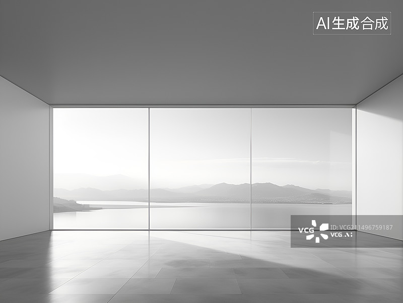 【AI数字艺术】极简建筑空间图片素材