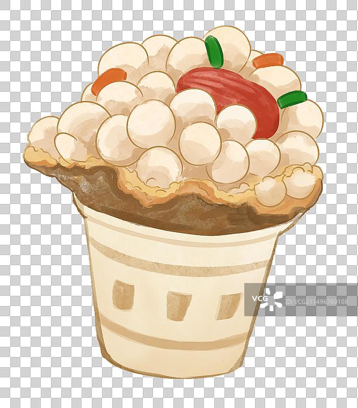 南京城市特色美食梅花糕手绘插画元素图片素材