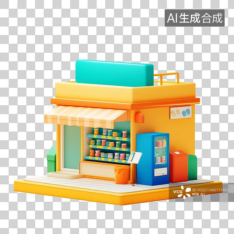 【AI数字艺术】便利店免扣元素图片素材