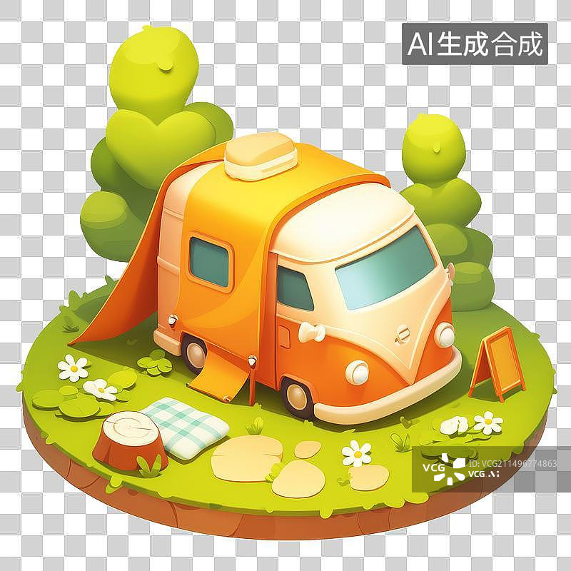 【AI数字艺术】露营车图片素材
