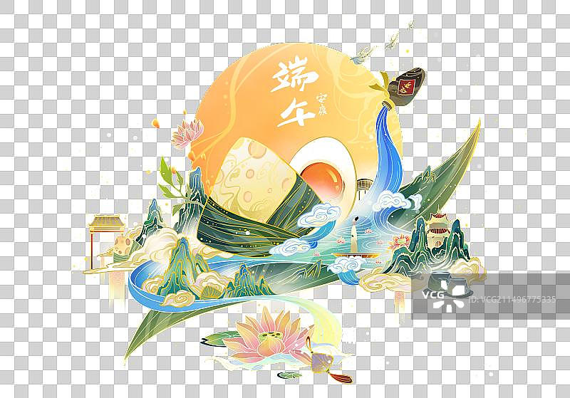 国潮风插画之端午节图片素材