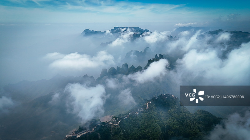 河南新乡市南太行轿顶山航拍图图片素材