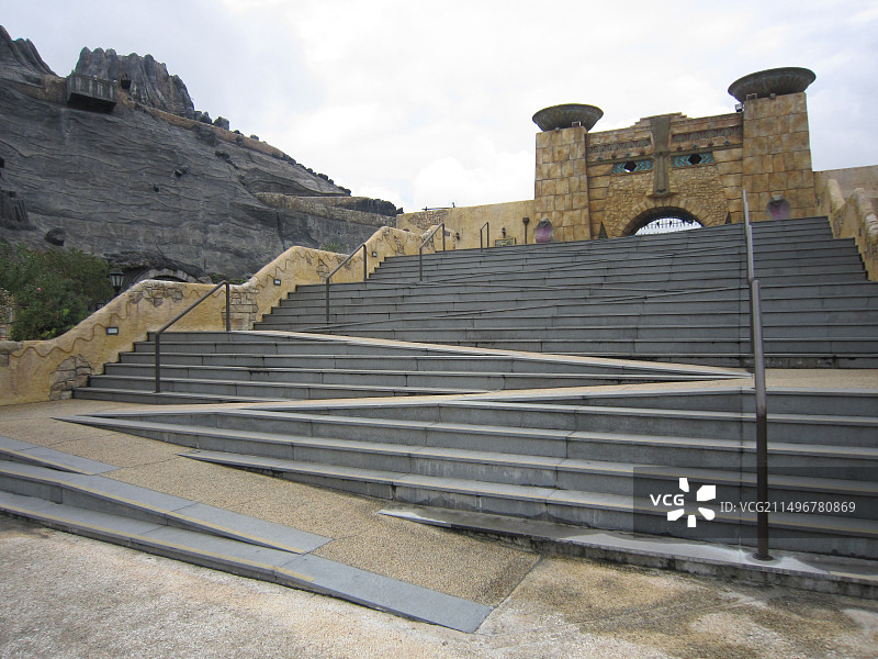 澳门渔人码头大台阶建筑景观无障碍坡道图片素材