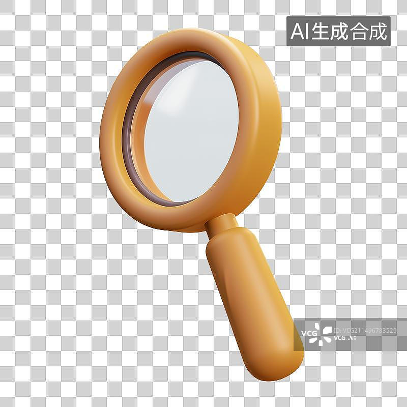 【AI数字艺术】3D卡通风格放大镜元素图片素材