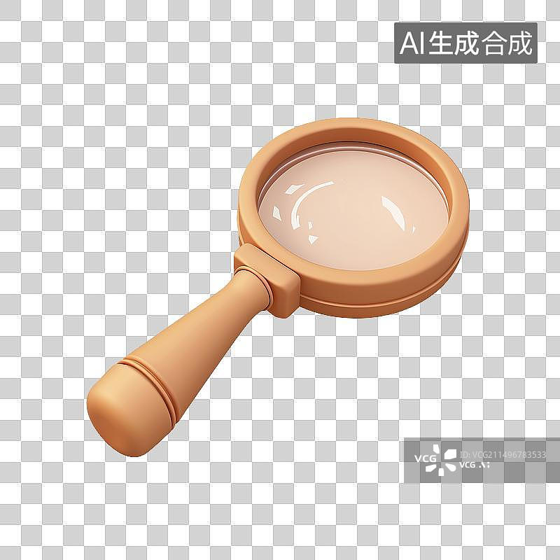 【AI数字艺术】3D卡通风格放大镜元素图片素材