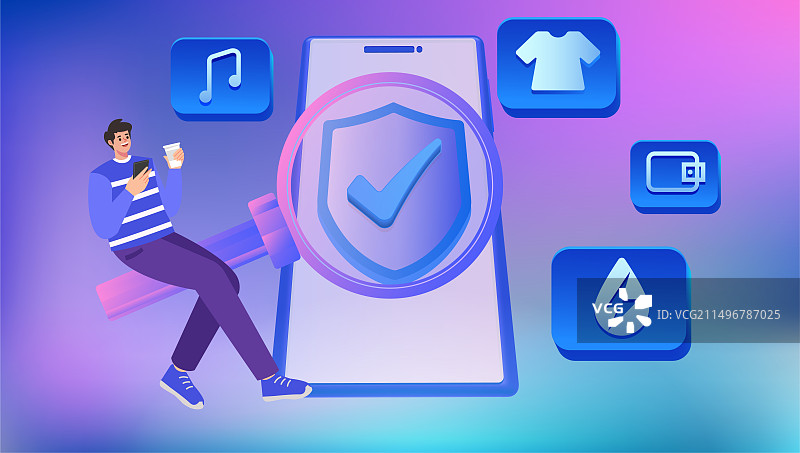 互联网数字经济生活缴费插画图片素材