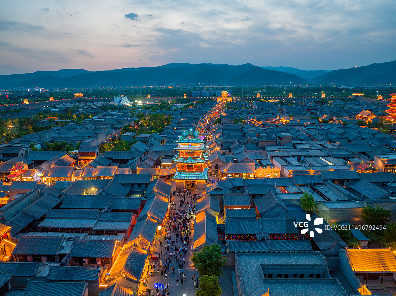 太原古县城夜景图片素材