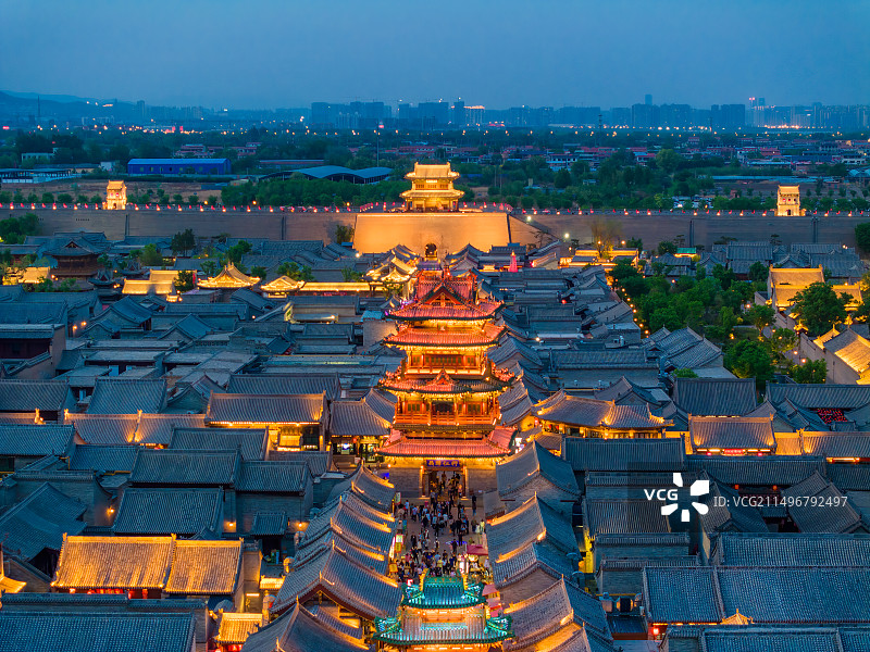 太原古县城夜景图片素材