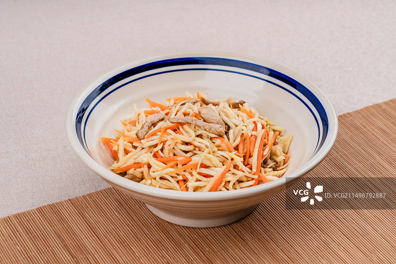 茭白肉丝图片素材