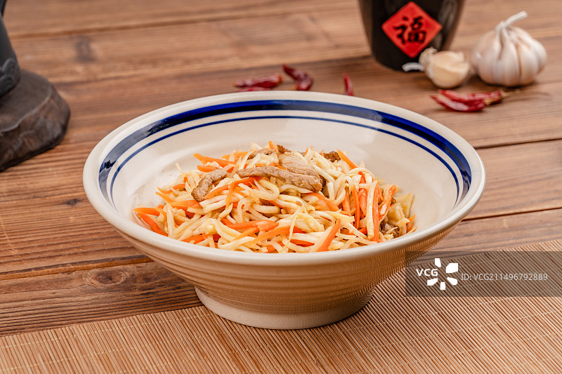 茭白肉丝图片素材