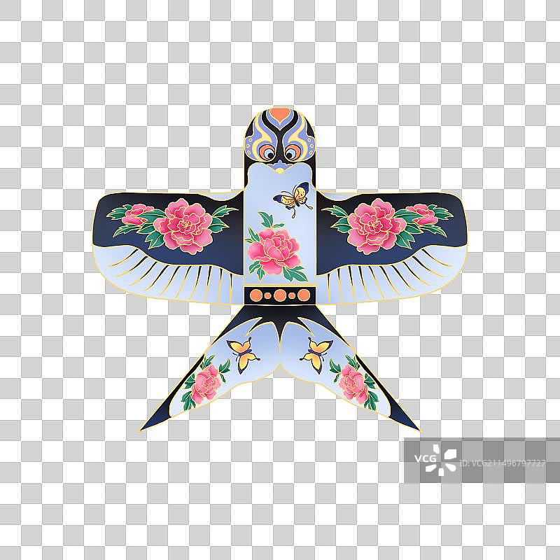 手绘燕子风筝图片素材