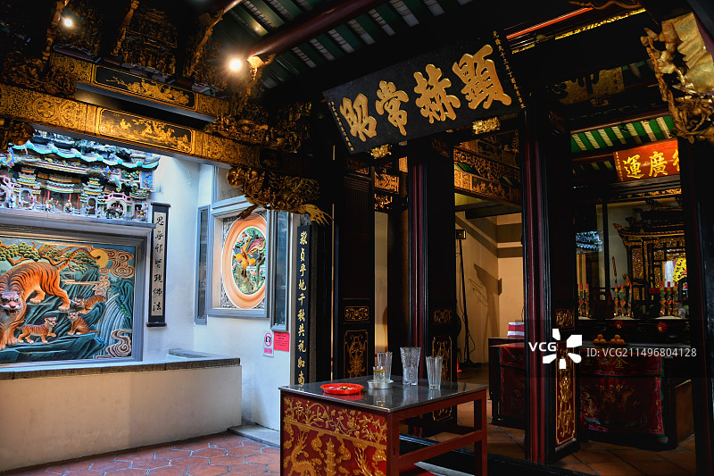 新加坡粤海清庙 潮州金漆木雕图片素材