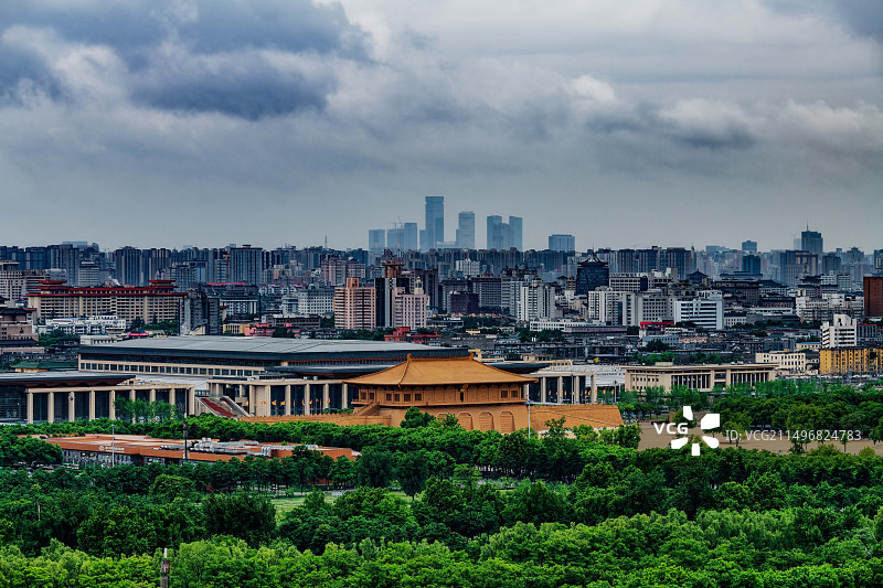 城市风光高视角全景图古今丹凤门图片素材