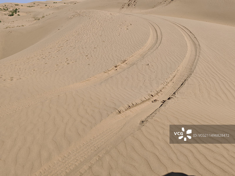 库布其沙漠徒步图片素材