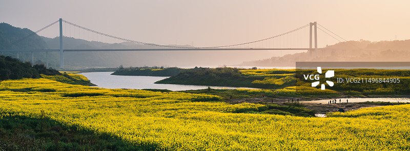 江南菜花香两岸图片素材