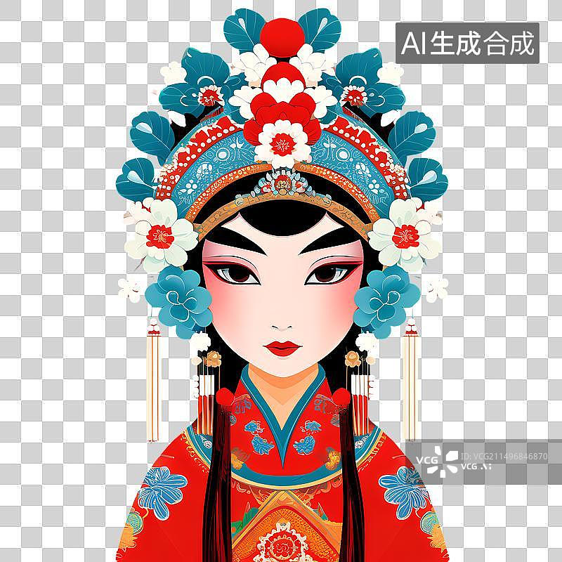 【AI数字艺术】国潮风京剧戏曲人物免抠素材图片素材