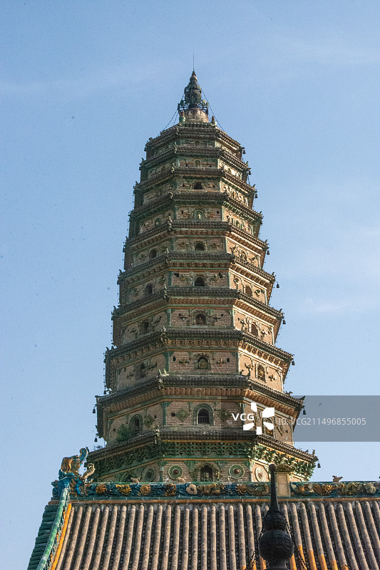 现存世界最高的多彩琉璃塔-山西临汾洪洞县广胜寺上寺飞虹塔图片素材