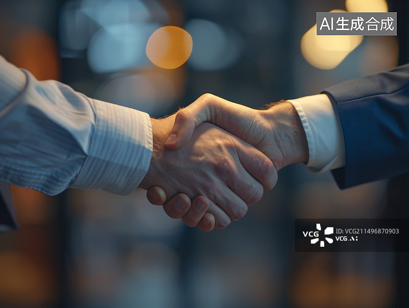 【AI数字艺术】握手特写两个手握在一起合作背景概念图片素材
