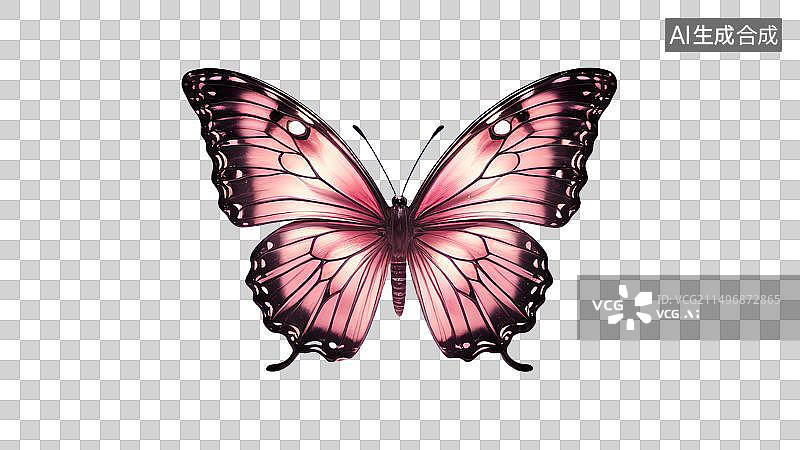 【AI数字艺术】粉红色张开翅膀的蝴蝶免抠素材图片素材
