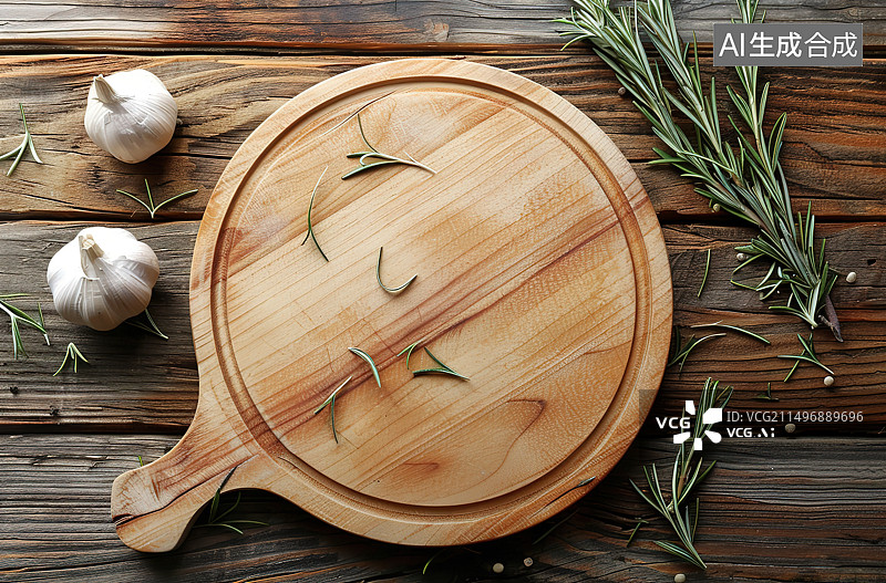 【AI数字艺术】桌子上的大蒜和大蒜特写镜头图片素材