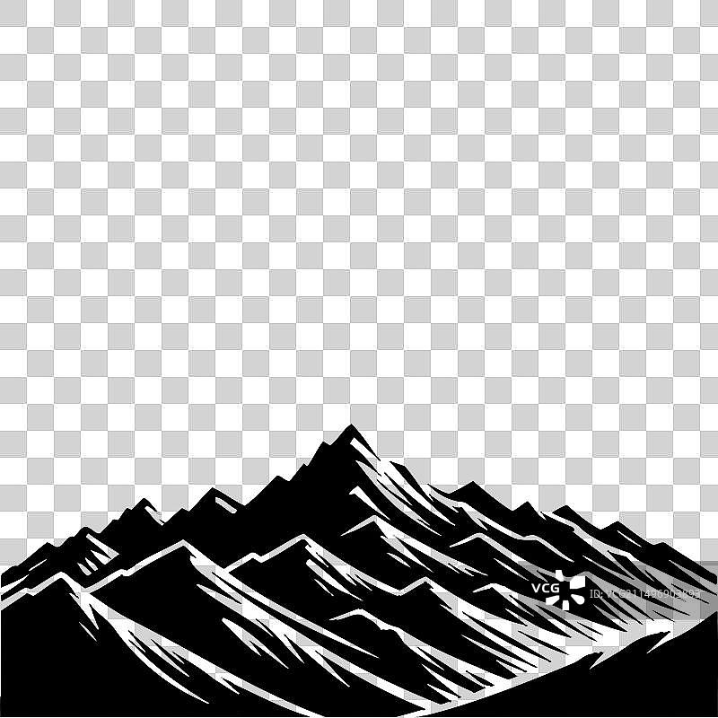 陡峭的山脊轮廓图片素材