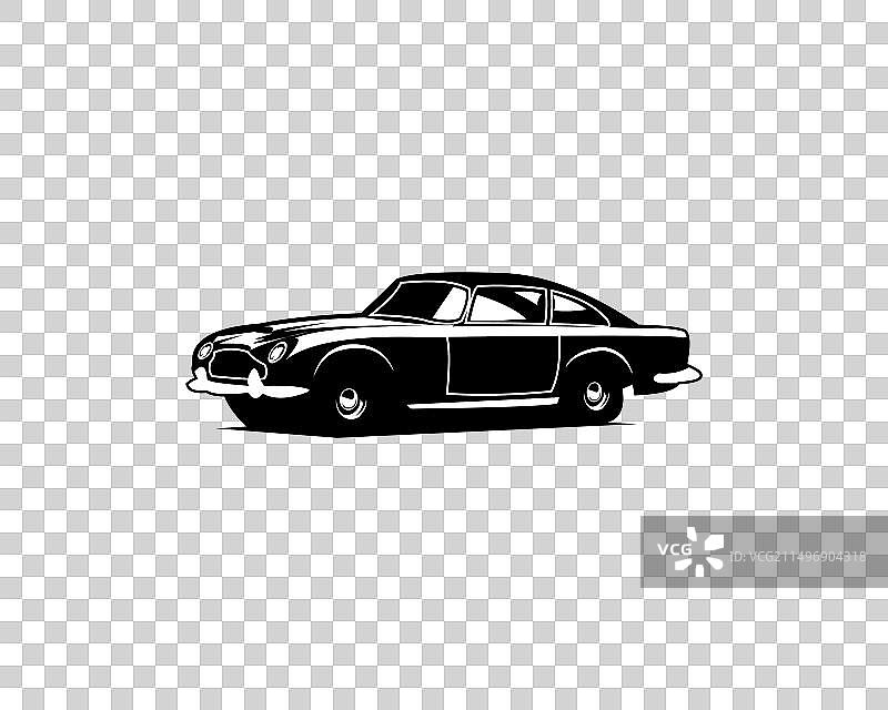 1964年阿斯顿·马丁老爷车标志剪影图片素材