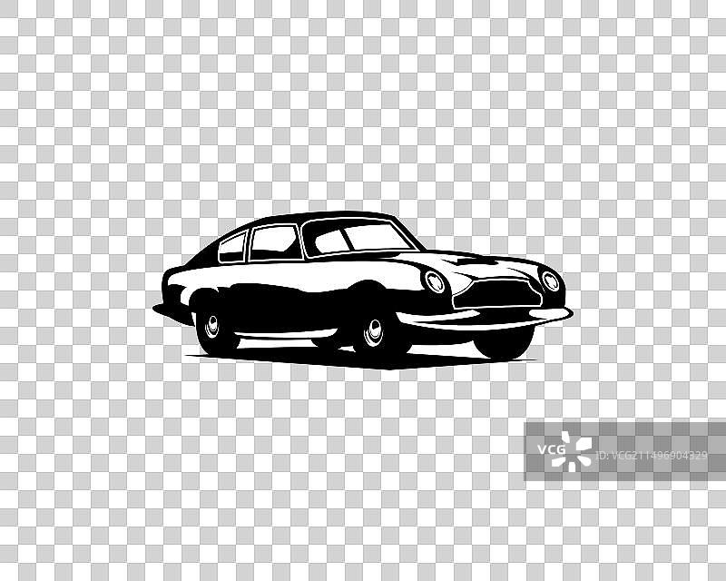 1964年阿斯顿·马丁汽车轮廓标志概念图片素材