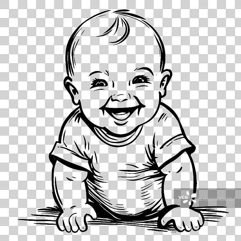 可爱微笑婴儿图片素材