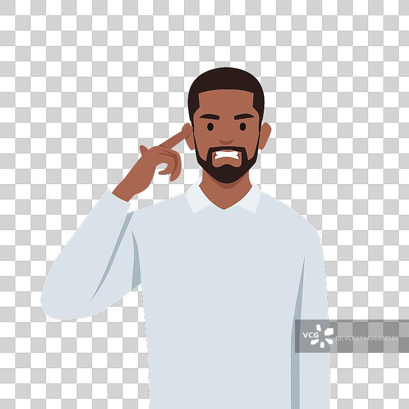 生气、恼火、压力大的年轻人图片素材