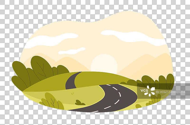 乡村日落公路图片素材