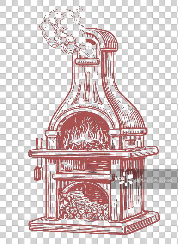 用于烧烤的石制花园烤箱图片素材