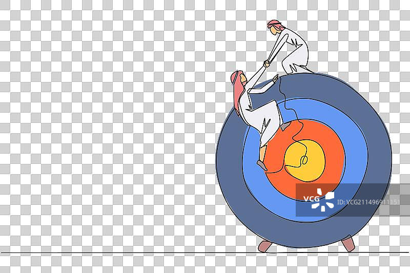 连续单线画阿拉伯商人图片素材