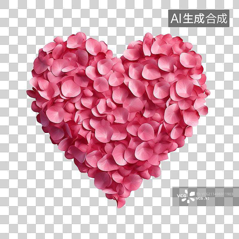 【AI数字艺术】玫瑰花瓣爱心图案插画图片素材