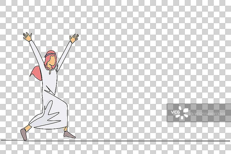 阿拉伯商人单线画图片素材