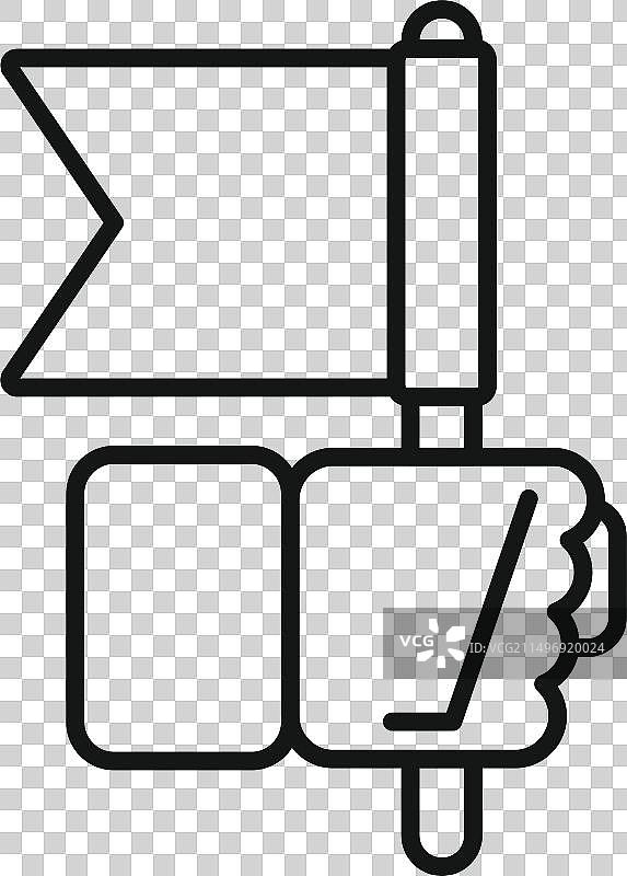 领导者手持旗帜图标轮廓图片素材