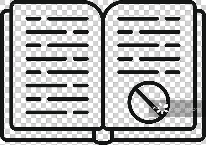 书籍免责声明页面线性图标图片素材