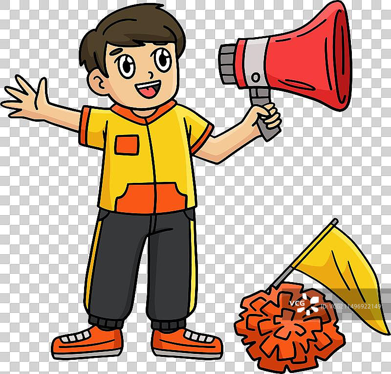 啦啦队男性舞蹈指导卡通剪贴画图片素材